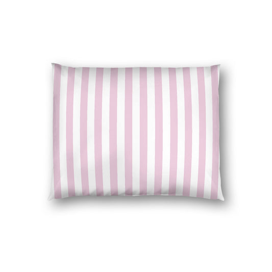 Off-white Cotton Sateen Sham, Pink Bars on Front, White Reverse Side, Standard - 20 x 26 inches