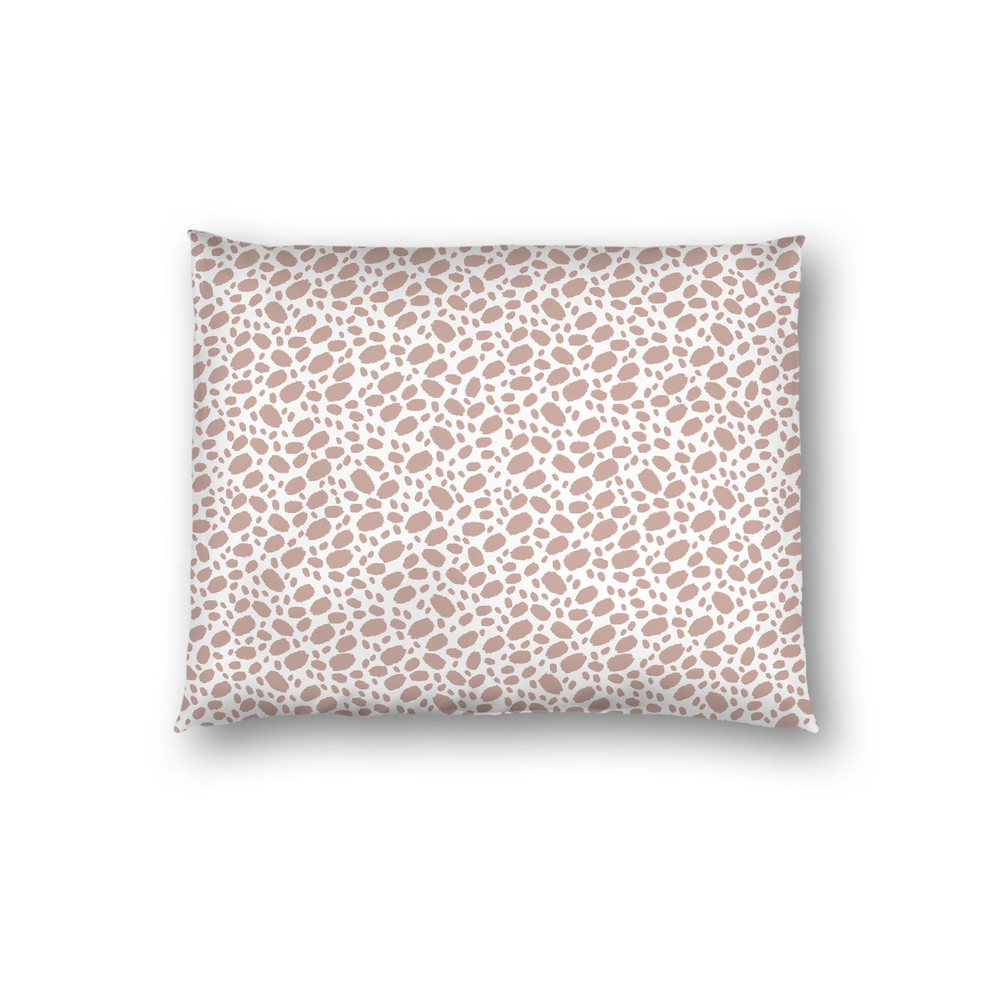 Off-white Cotton Sateen Pillow Sham, Salmon Hand-painted Dab Motif Print, Off-white Revese Side, Standard - 20 x 26 inches
