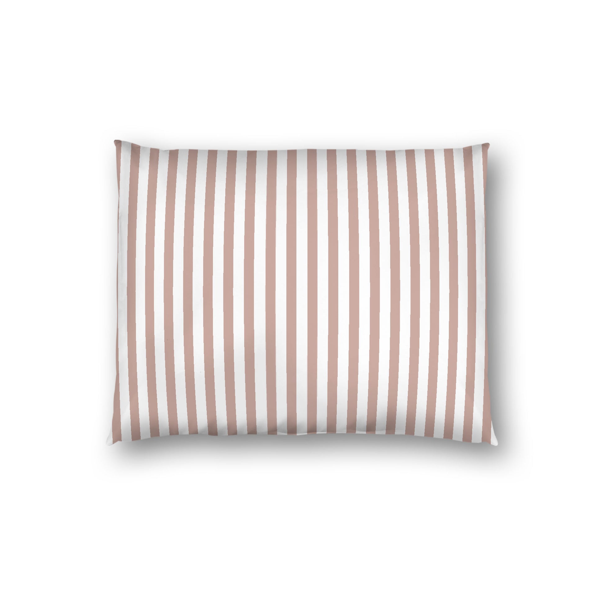 Off-white Cotton Sateen Sham, Thin Salmon Bars on Front, White Reverse Side, Standard - 20 x 26 inches