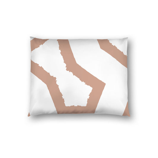 Off-white Cotton Sateen Sham, Bold Salmon Graphic on Front, White Reverse Side, Standard - 20 x 26 inches