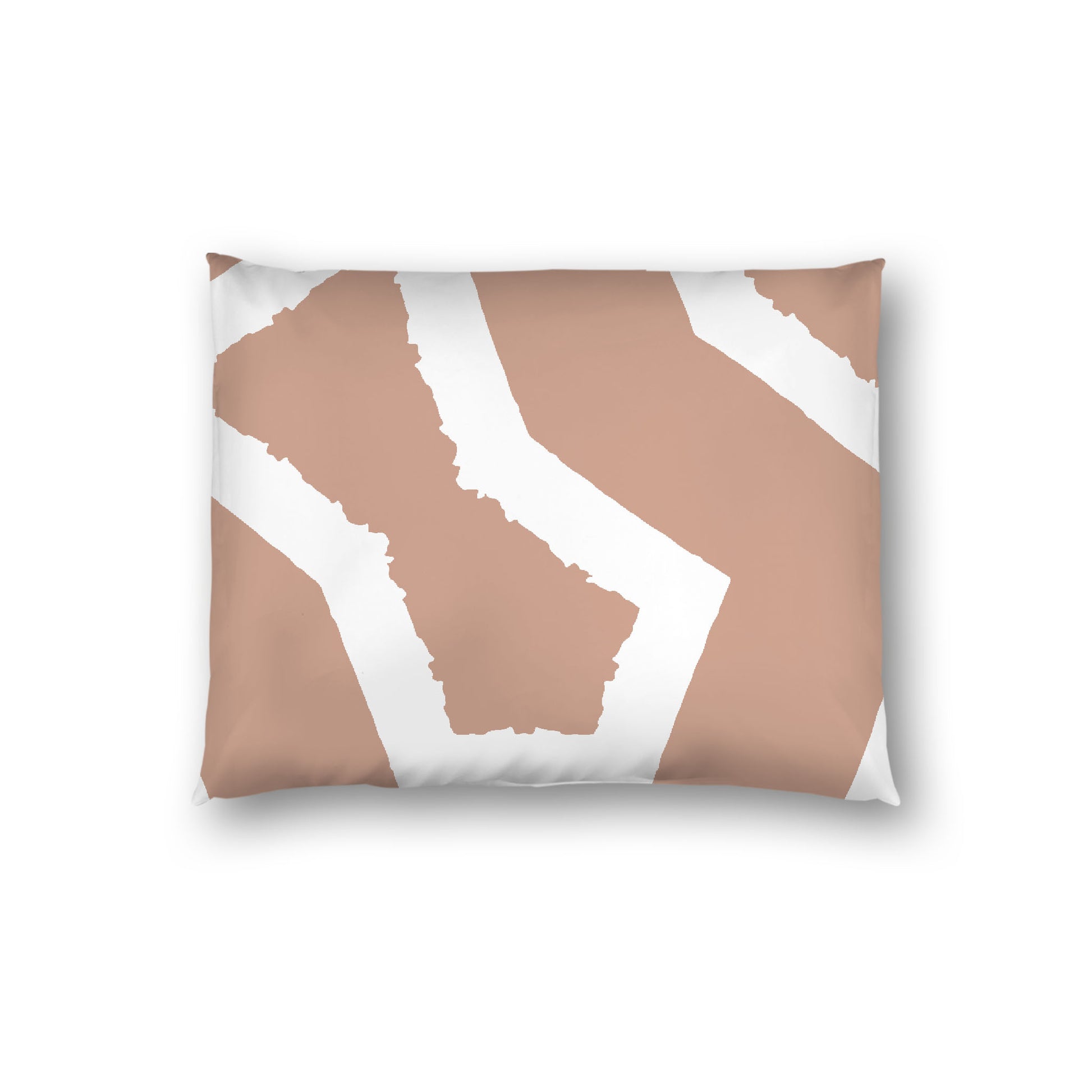 Salmon Cotton Sateen Sham, Bold Off-white Graphic on Front, White Reverse Side, Standard - 20 x 26 inches