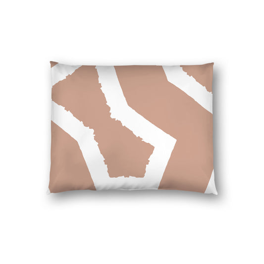 Salmon Cotton Sateen Sham, Bold Off-white Graphic on Front, White Reverse Side, Standard - 20 x 26 inches