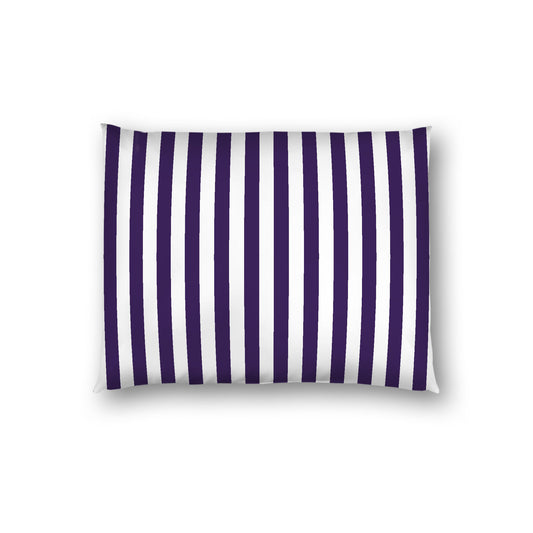 Off-white Cotton Sateen Sham, Purple Bars on Front, White Reverse Side, Standard - 20 x 26 inches