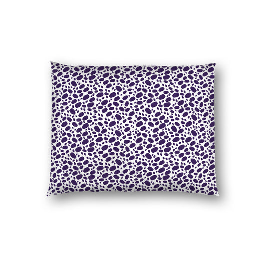 Off-white Cotton Sateen Pillow Sham, Purple Hand-painted Dab Motif Print, Off-white Revese Side, Standard - 20 x 26 inches