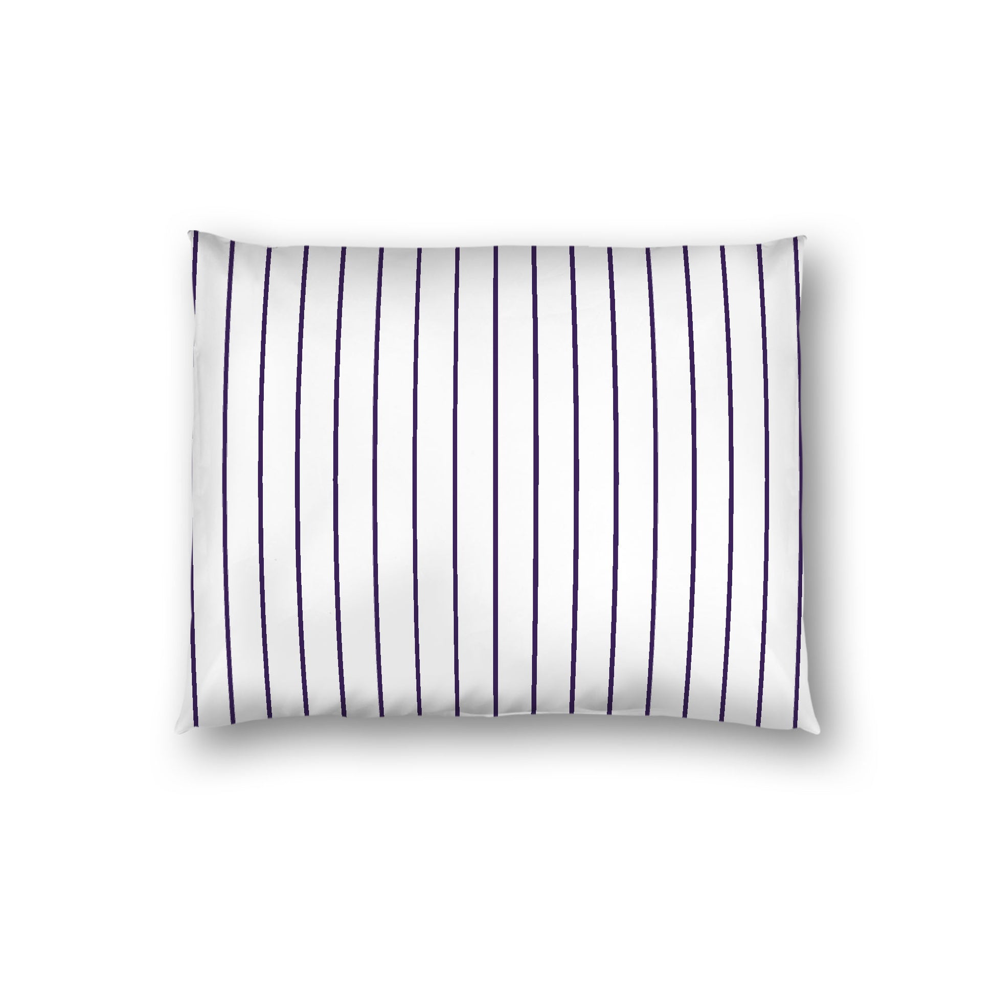 Off-white Cotton Sateen Sham, Purple Stripes on Front, White Reverse Side, Standard - 20 x 26 inches