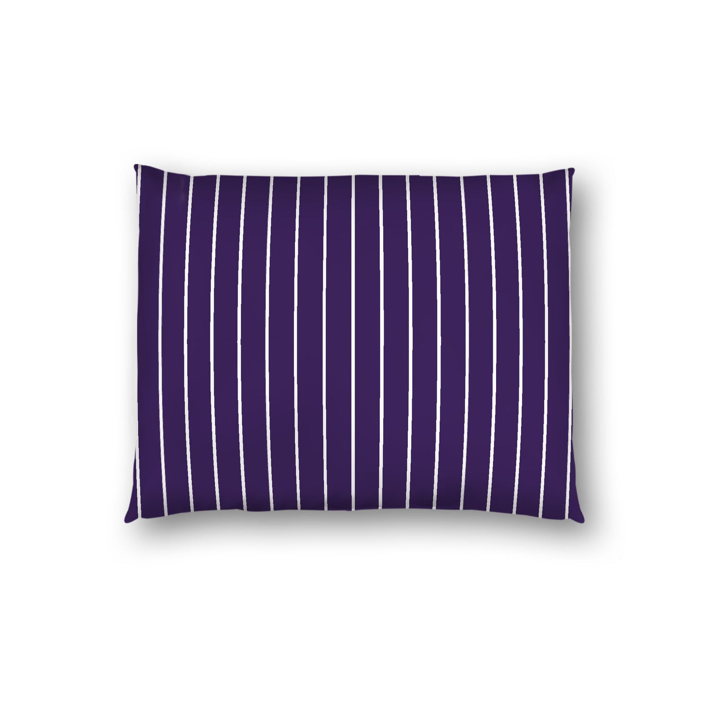 Purple Cotton Sateen Sham, Off-white Stripes on Front, White Reverse Side, Standard - 20 x 26 inches