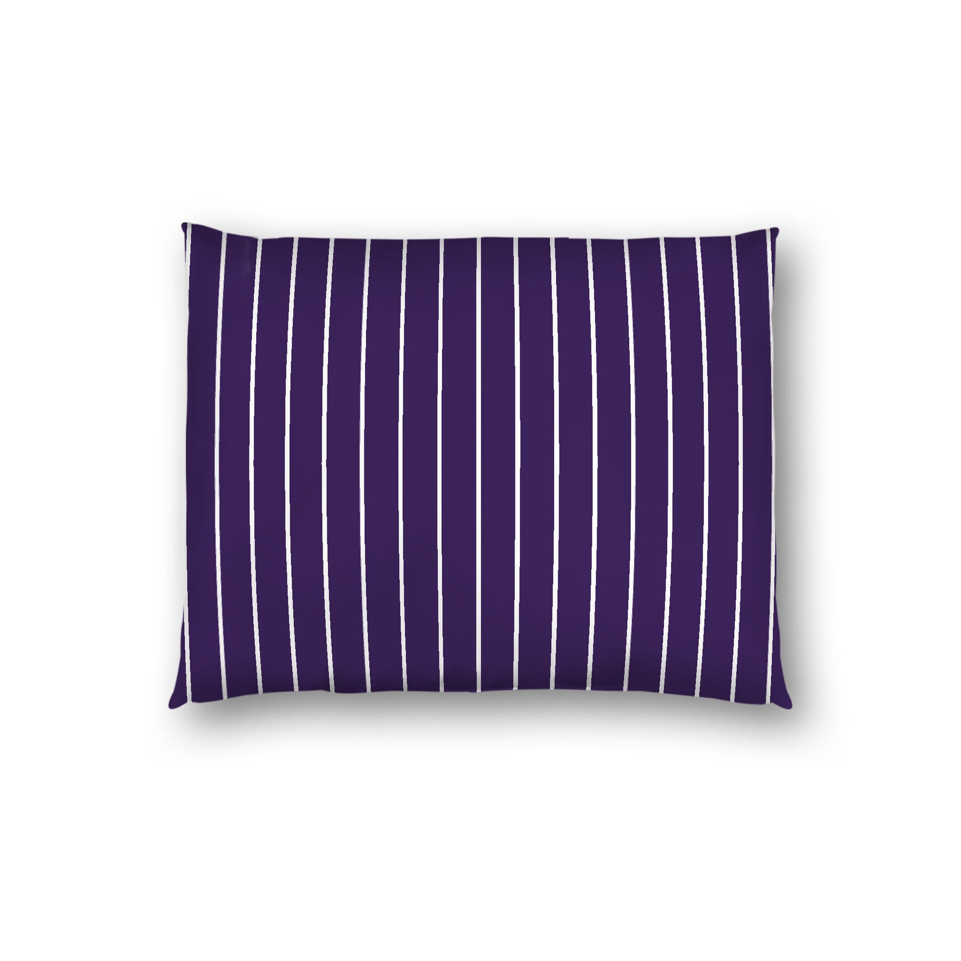 Purple Cotton Sateen Sham, Off-white Stripes on Front, White Reverse Side, Standard - 20 x 26 inches