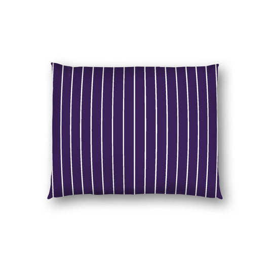 Purple Cotton Sateen Sham, Off-white Stripes on Front, White Reverse Side, Standard - 20 x 26 inches