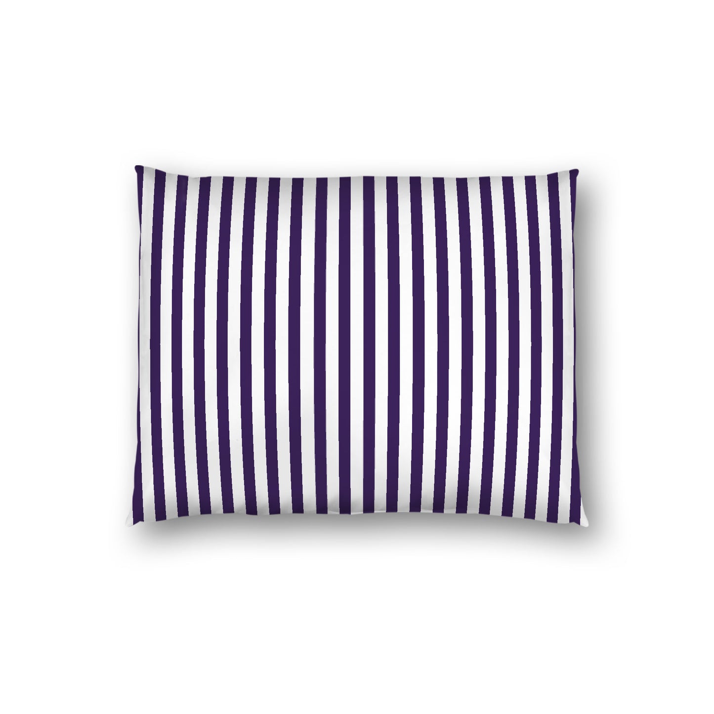 Off-white Cotton Sateen Sham, Thin Purple Bars on Front, White Reverse Side, Standard - 20 x 26 inches