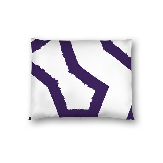 Off-white Cotton Sateen Sham, Bold Purple Graphic on Front, White Reverse Side, Standard - 20 x 26 inches