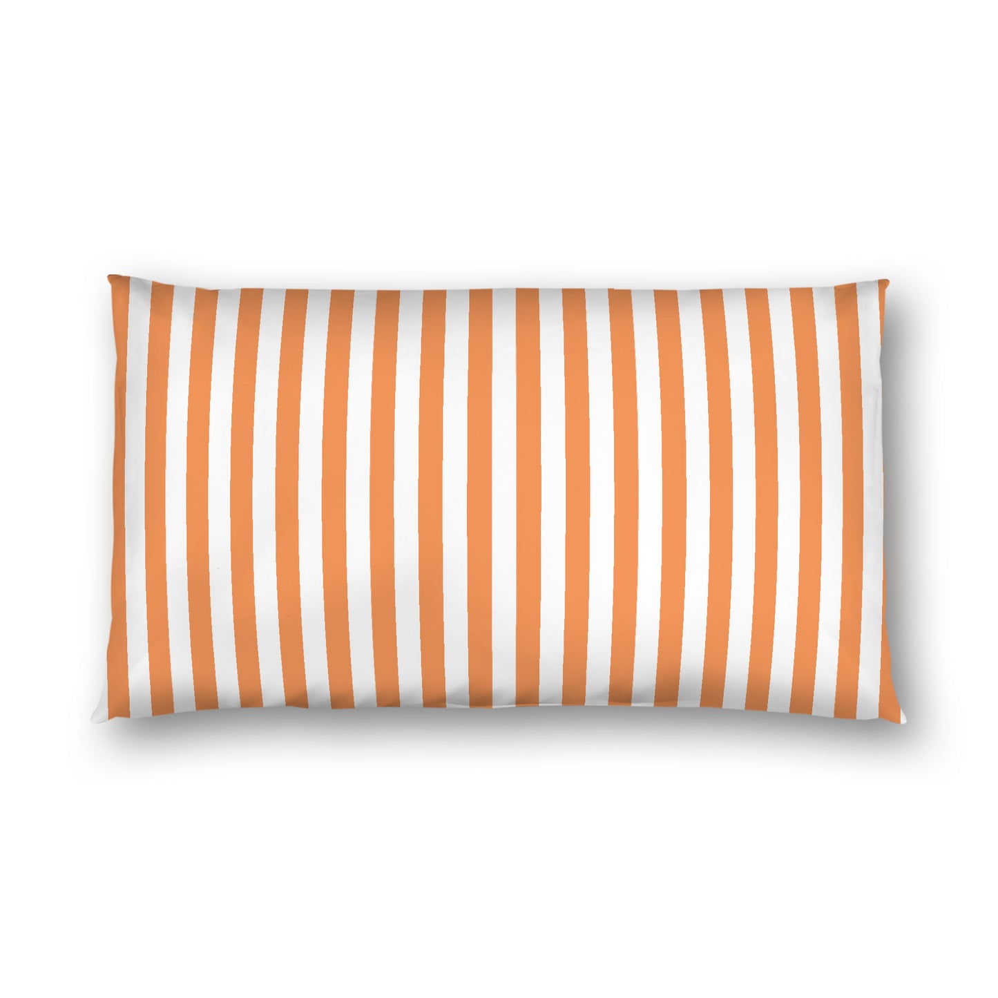 Off-white Cotton Sateen Sham, Orange Bars on Front, White Reverse Side, King - 20 x 36 inches