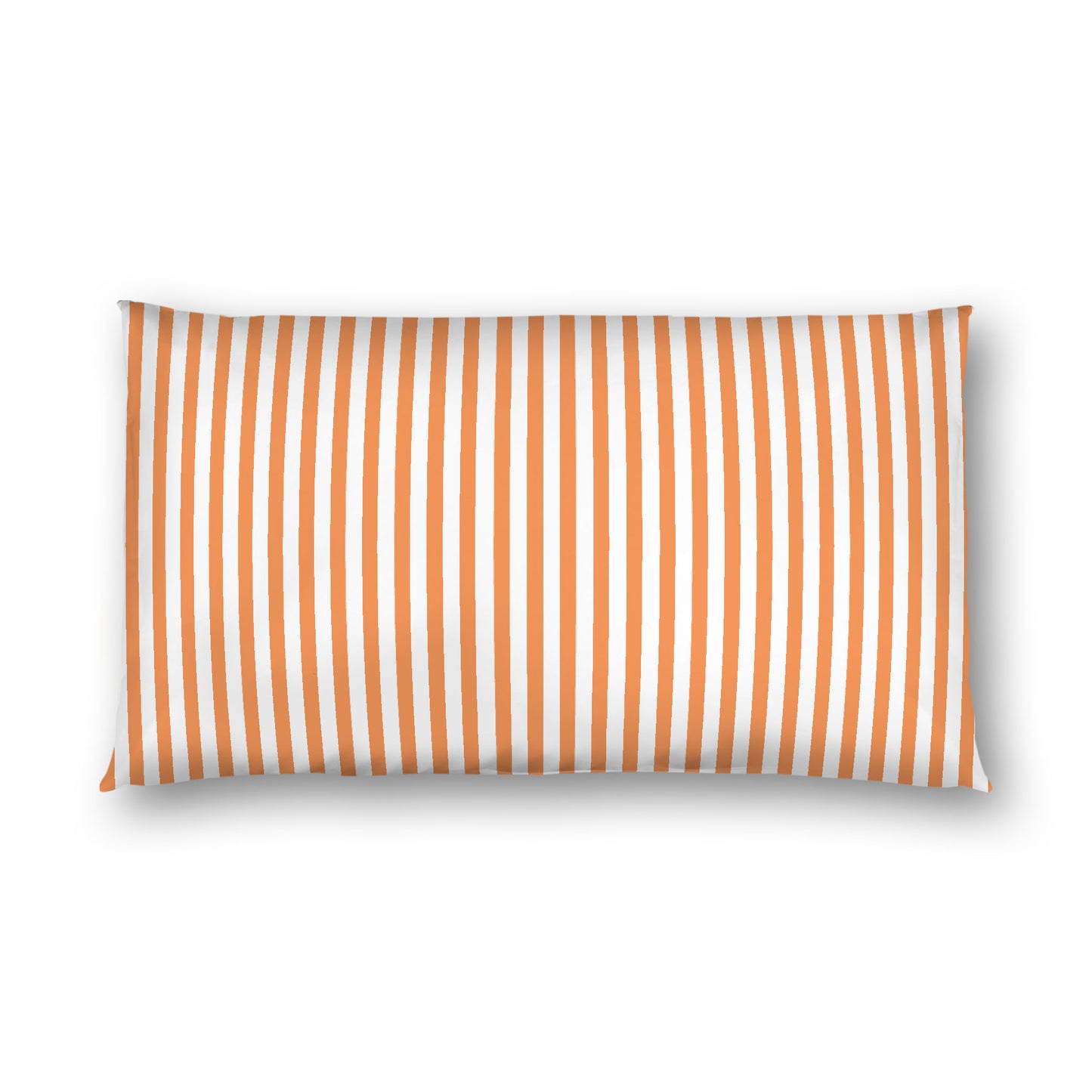 Off-white Cotton Sateen Sham, Thin Orange Bars on Front, White Reverse Side, King - 20 x 36 inches