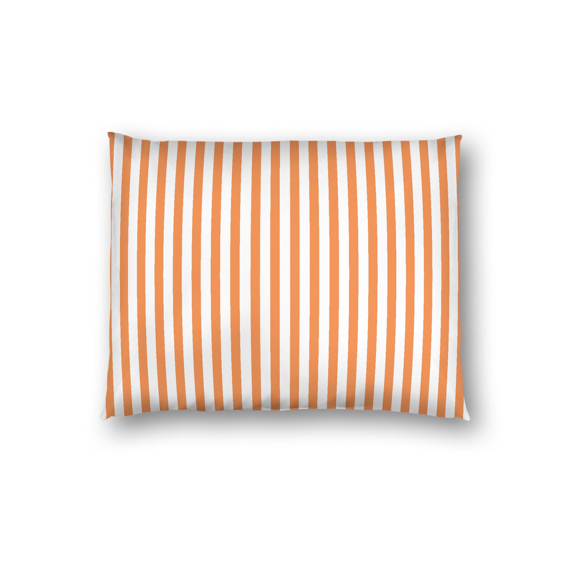 Off-white Cotton Sateen Sham, Thin Orange Bars on Front, White Reverse Side, Standard - 20 x 26 inches