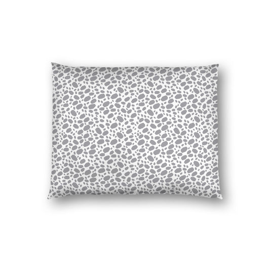 Off-white Cotton Sateen Pillow Sham, Grey Hand-painted Dab Motif Print, Off-white Revese Side, Standard - 20 x 26 inches