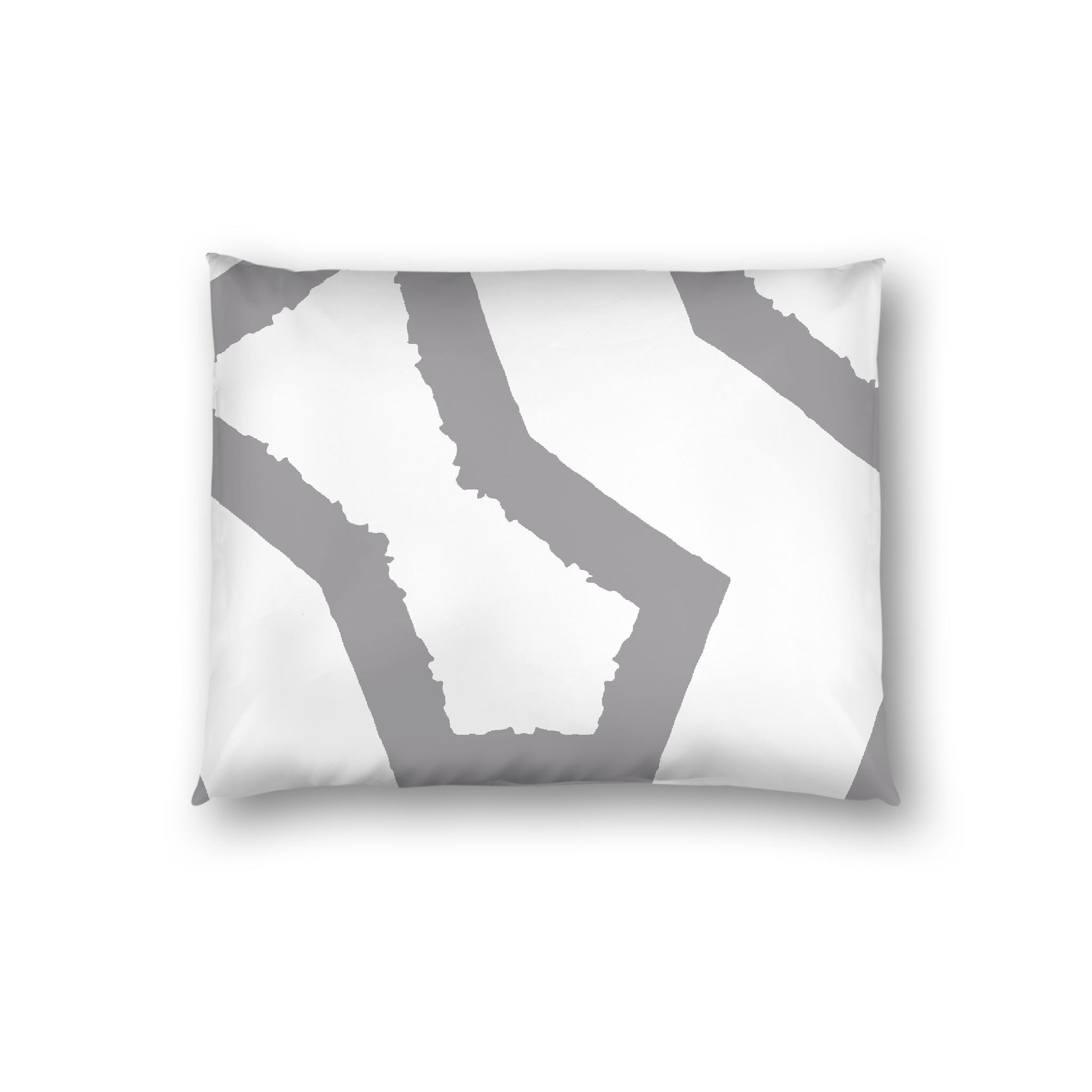 Off-white Cotton Sateen Sham, Bold Grey Graphic on Front, White Reverse Side, Standard - 20 x 26 inches