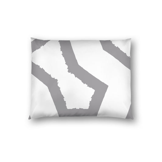 Off-white Cotton Sateen Sham, Bold Grey Graphic on Front, White Reverse Side, Standard - 20 x 26 inches