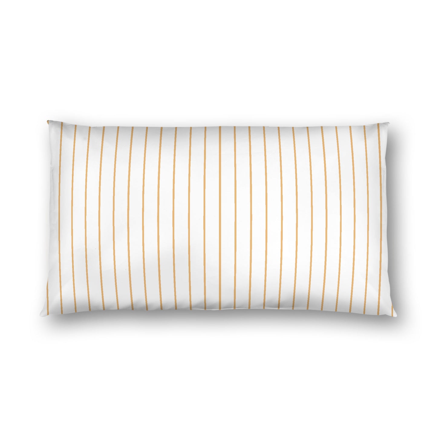 Off-white Cotton Sateen Sham, Pale Orange Stripes on Front, White Reverse Side, King - 20 x 36 inches