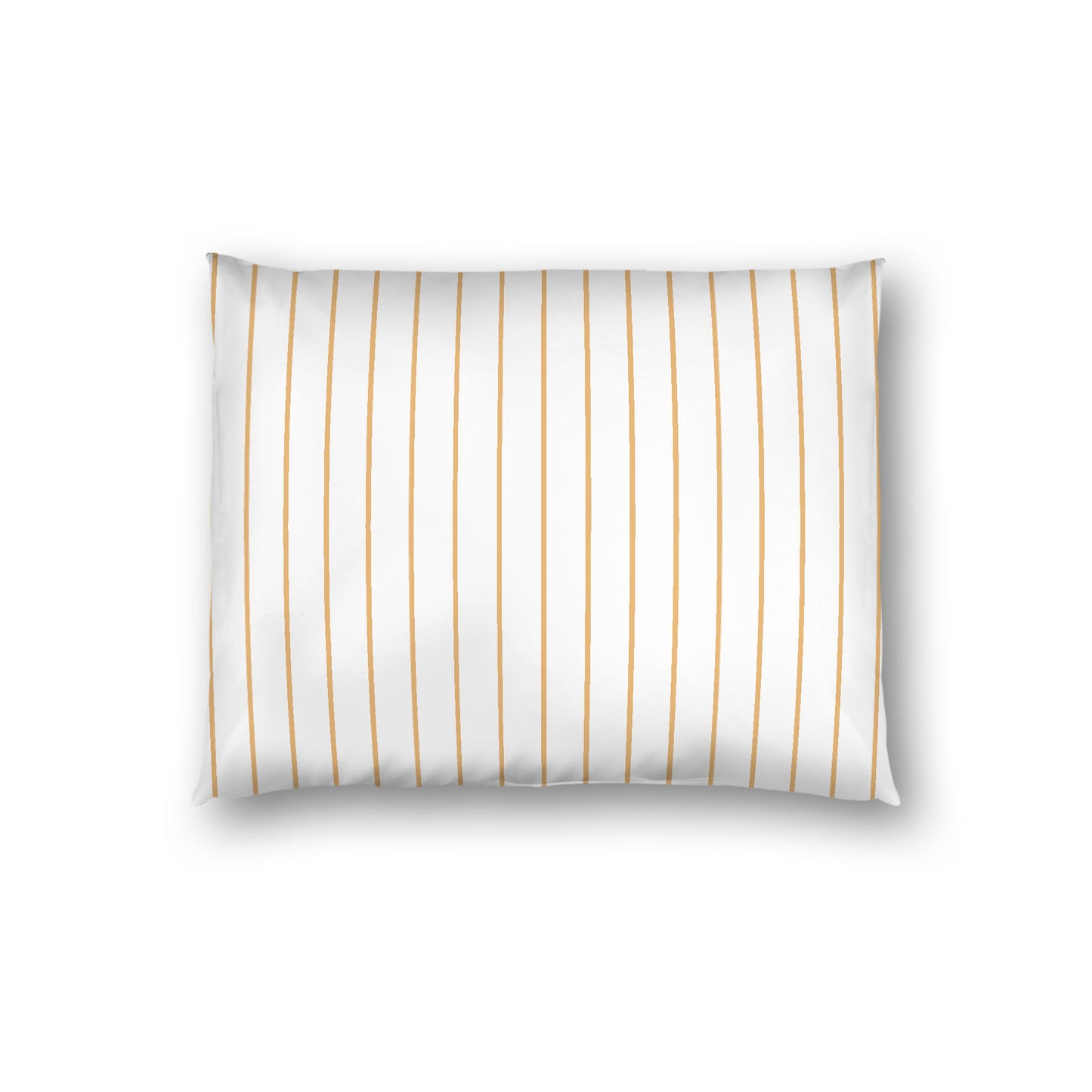 Off-white Cotton Sateen Sham, Pale Orange Stripes on Front, White Reverse Side, Standard - 20 x 26 inches