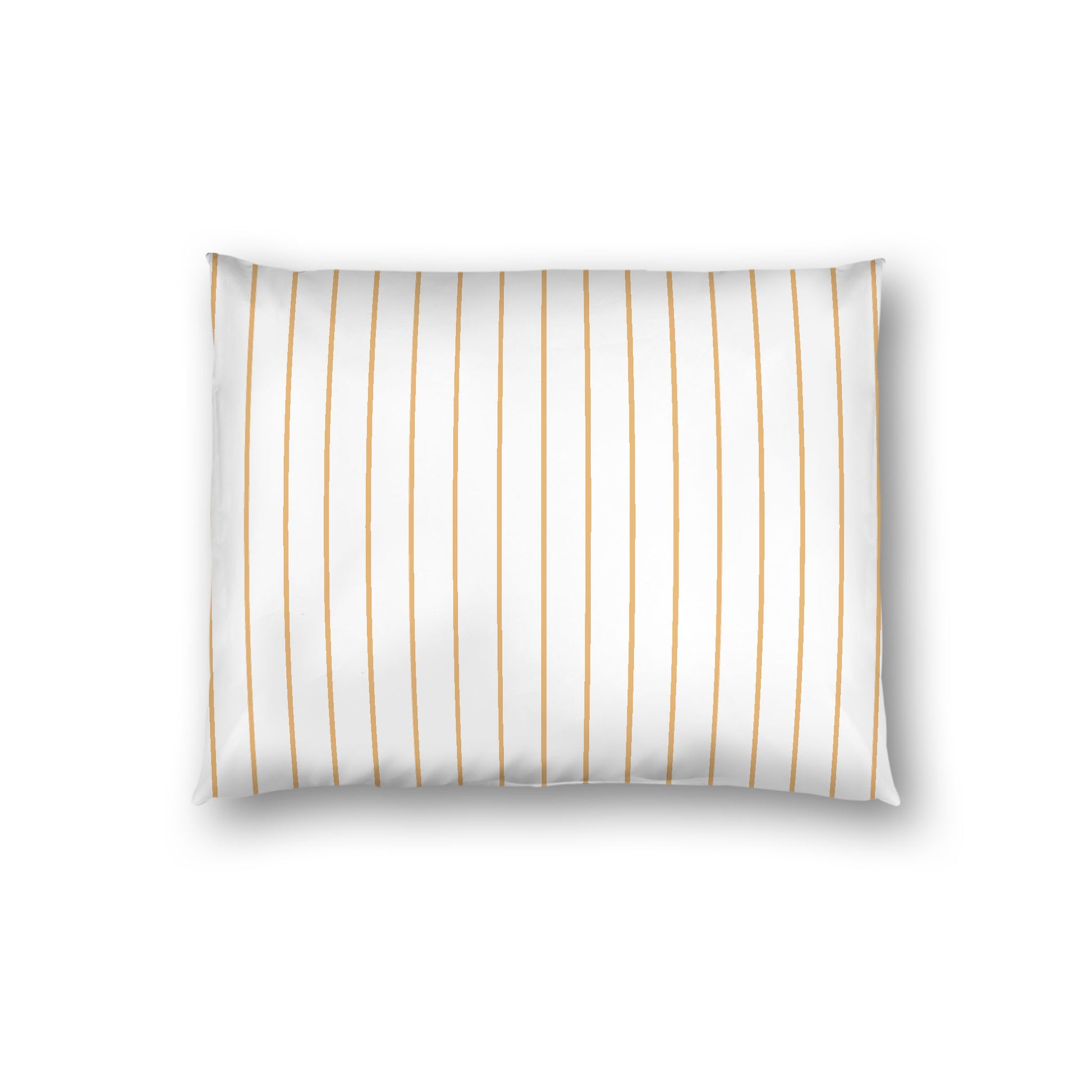 Off-white Cotton Sateen Sham, Pale Orange Stripes on Front, White Reverse Side, Standard - 20 x 26 inches