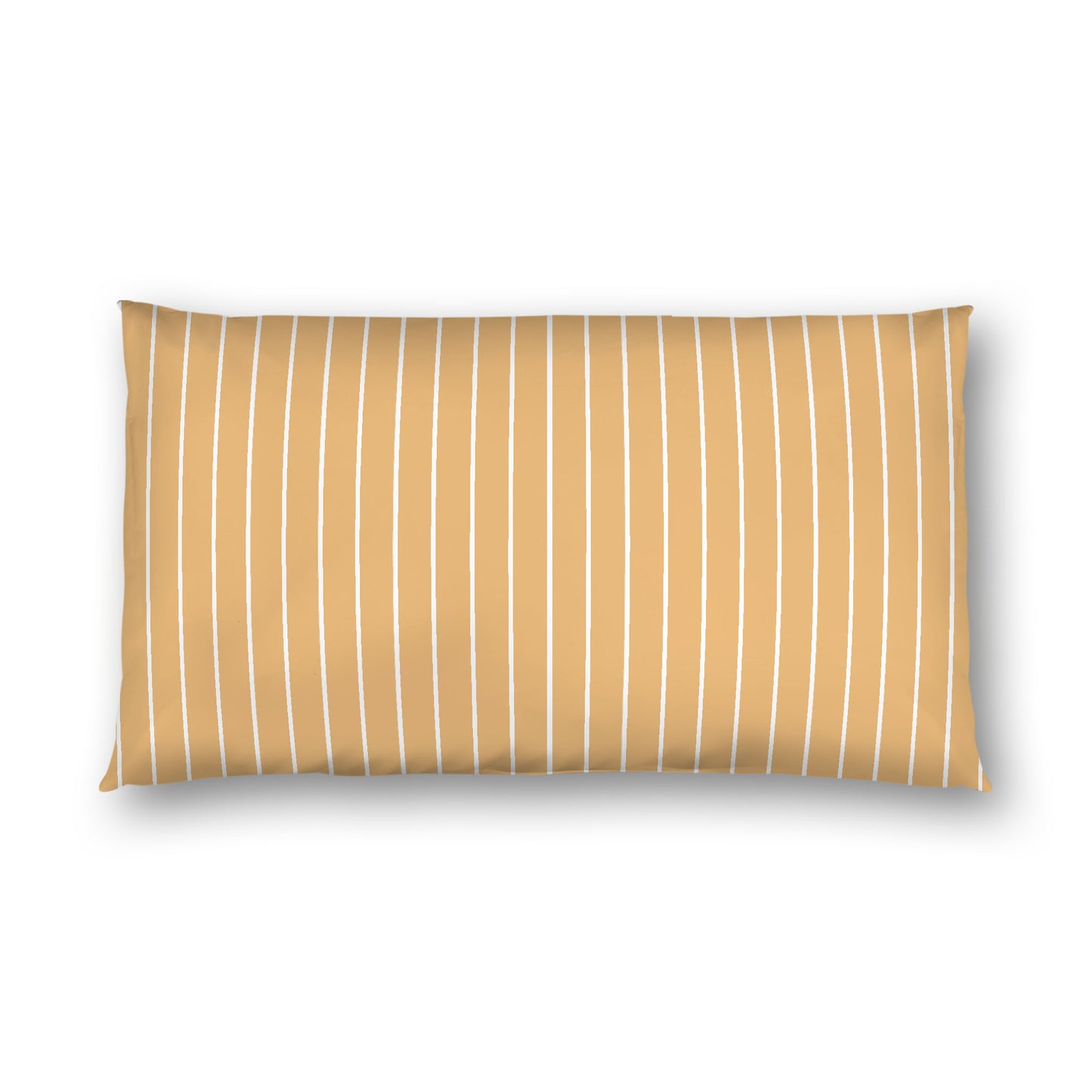 Pale Orange Cotton Sateen Sham, Off-white Stripes on Front, White Reverse Side, King - 20 x 36 inches