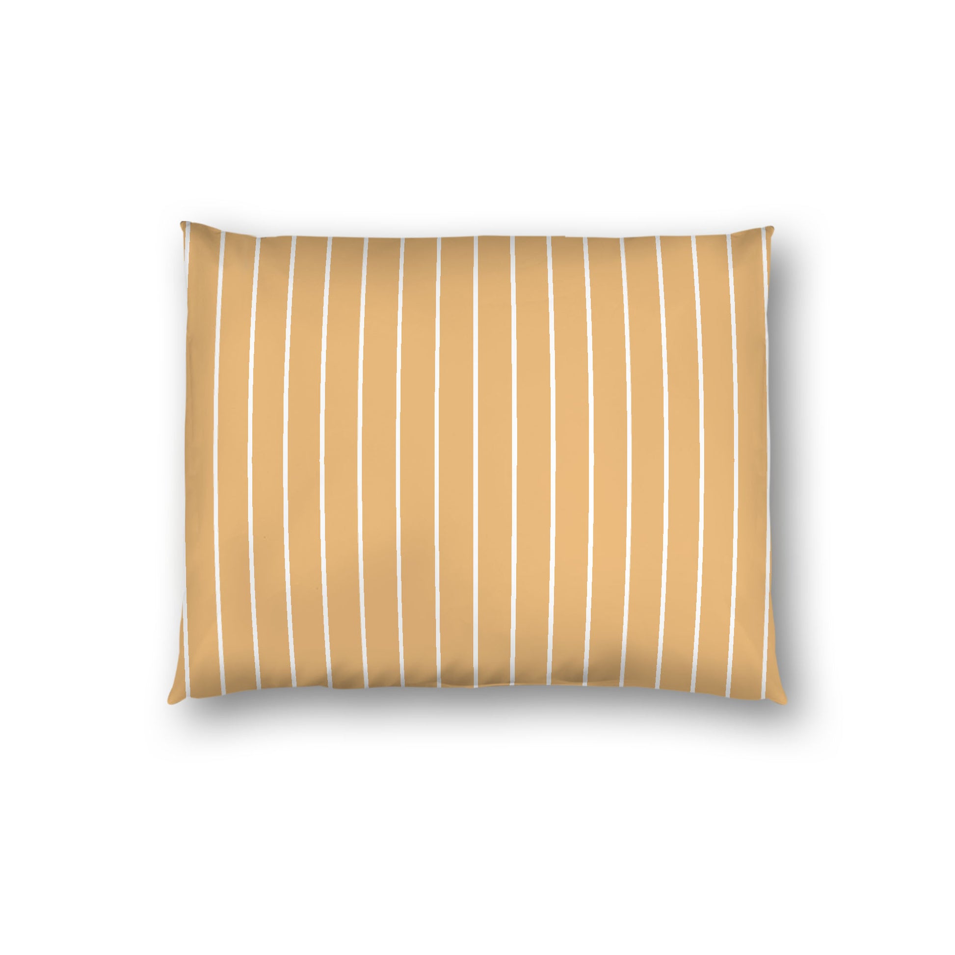 Pale Orange Cotton Sateen Sham, Off-white Stripes on Front, White Reverse Side, Standard - 20 x 26 inches