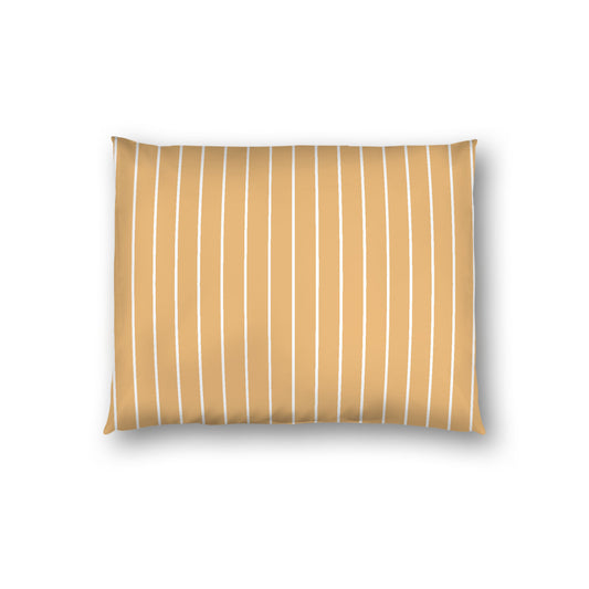 Pale Orange Cotton Sateen Sham, Off-white Stripes on Front, White Reverse Side, Standard - 20 x 26 inches
