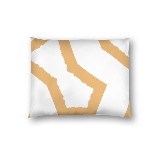 Off-white Cotton Sateen Sham, Bold Pale Orange Graphic on Front, White Reverse Side, Standard - 20 x 26 inches