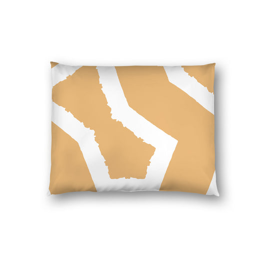 Pale Orange Cotton Sateen Sham, Bold Off-white Graphic on Front, White Reverse Side, Standard - 20 x 26 inches