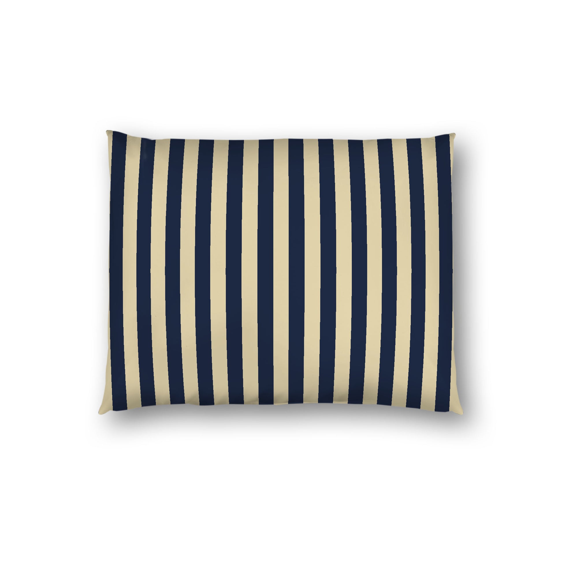 Desert Sand Cotton Sateen Sham, Navy Blue Bars on Front, White Reverse Side, Standard - 20 x 26 inches