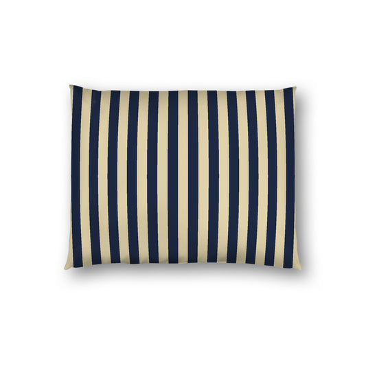Desert Sand Cotton Sateen Sham, Navy Blue Bars on Front, White Reverse Side, Standard - 20 x 26 inches