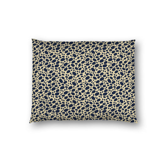Desert Sand Cotton Sateen Pillow Sham, Navy Blue Hand-painted Dab Motif Print, Desert Sand Revese Side, Standard - 20 x 26 inches