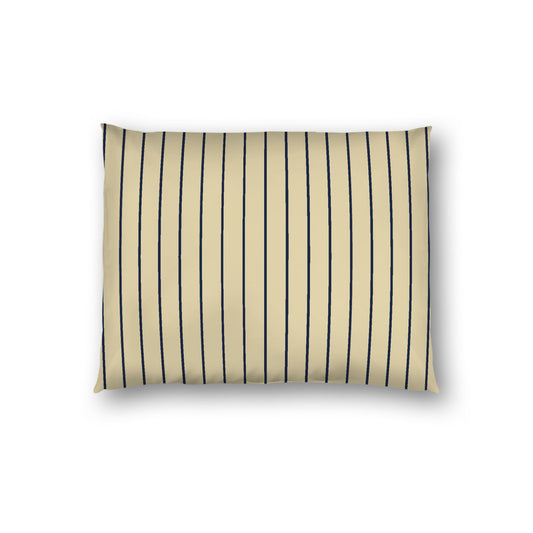Desert Sand Cotton Sateen Sham, Navy Blue Stripes on Front, White Reverse Side, Standard - 20 x 26 inches