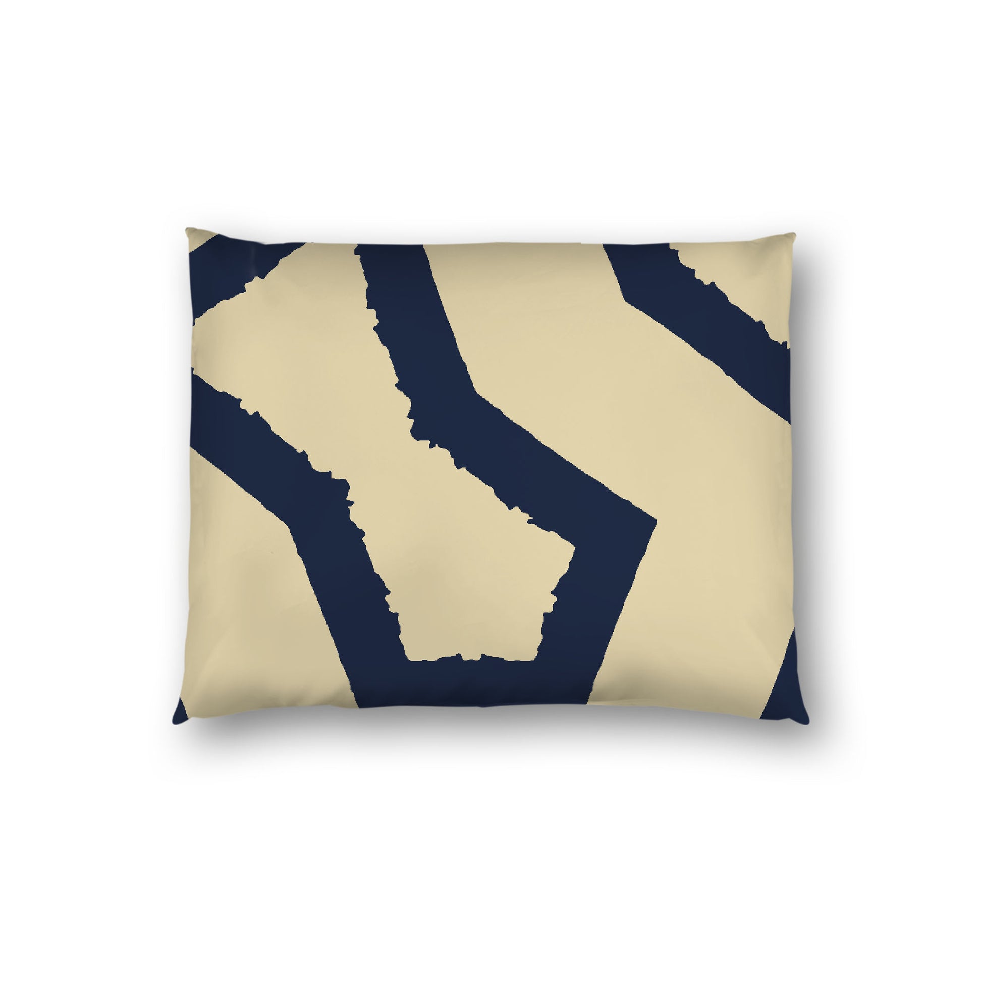 Desert Sand Cotton Sateen Sham, Bold Navy Blue Graphic on Front, White Reverse Side, Standard - 20 x 26 inches