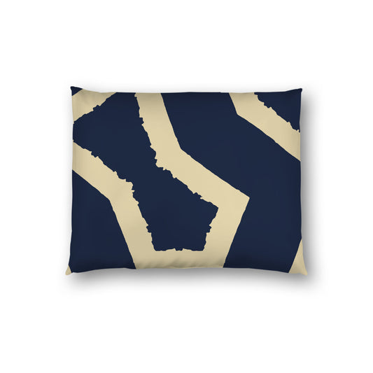 Navy Blue Cotton Sateen Sham, Bold Desert Sand Graphic on Front, White Reverse Side, Standard - 20 x 26 inches