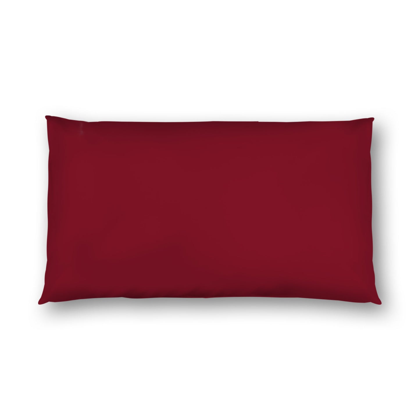Burgundy Red Cotton Sateen Sham, White Reverse Side, King -  20 x 36 inches