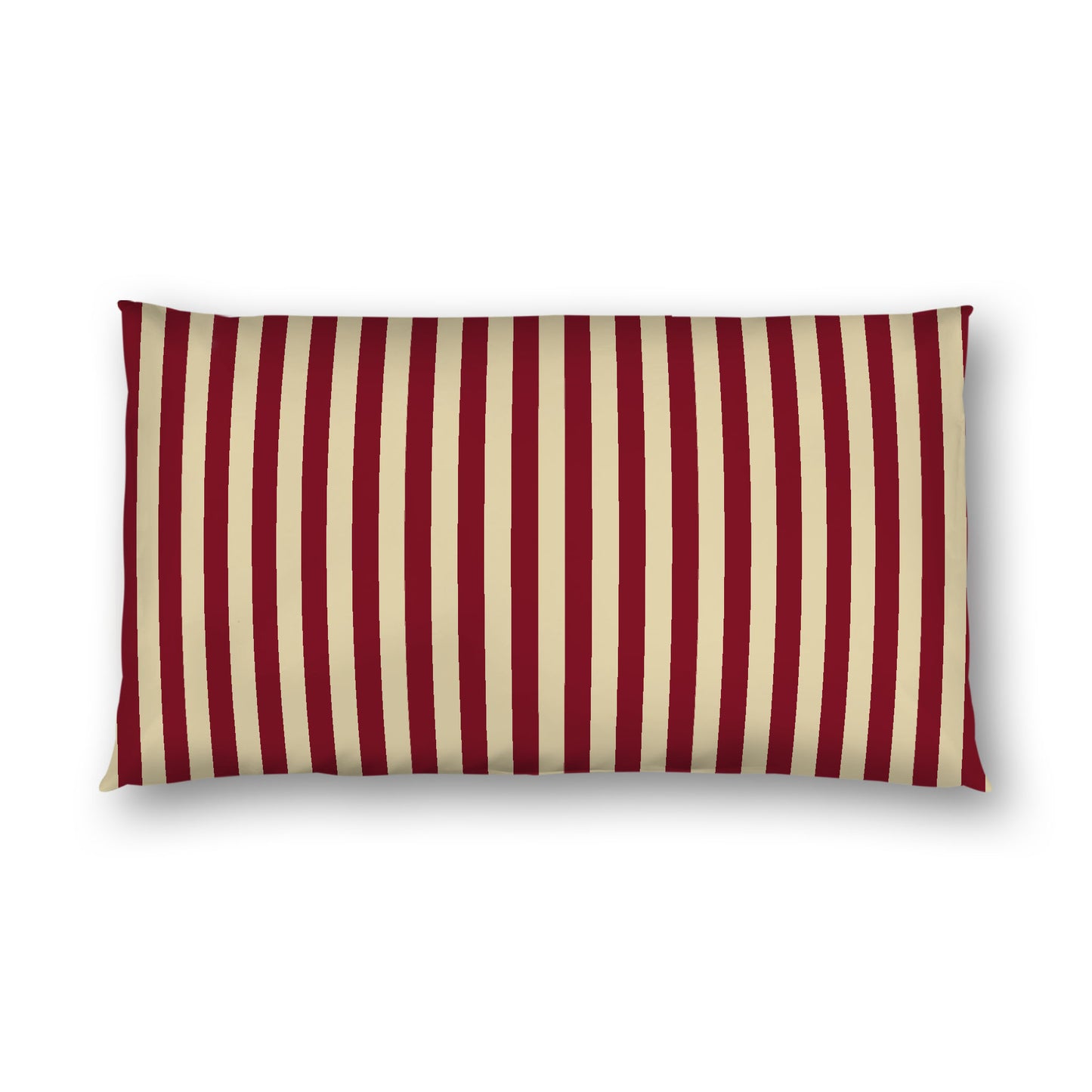 Desert Sand Cotton Sateen Sham, Burgundy Red Bars on Front, White Reverse Side, King - 20 x 36 inches