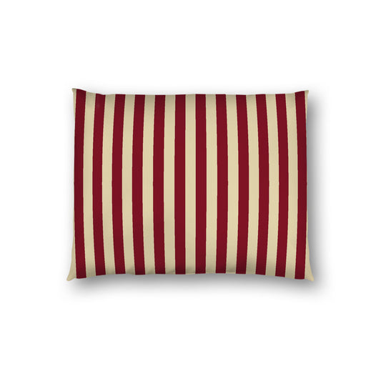 Desert Sand Cotton Sateen Sham, Burgundy Red Bars on Front, White Reverse Side, Standard - 20 x 26 inches