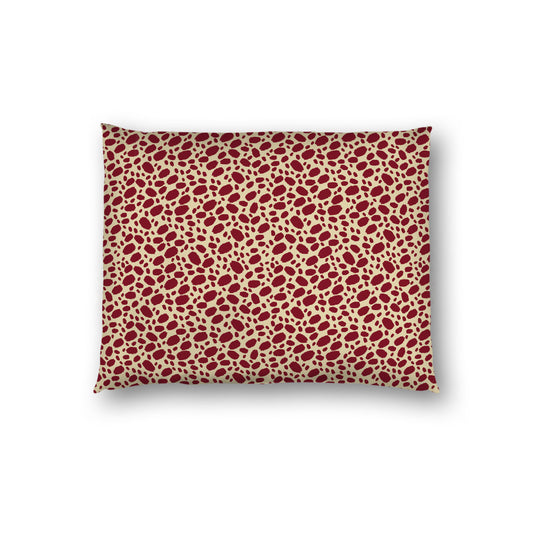 Desert Sand Cotton Sateen Pillow Sham, Burgundy Red Hand-painted Dab Motif Print, Desert Sand Revese Side, Standard - 20 x 26 inches