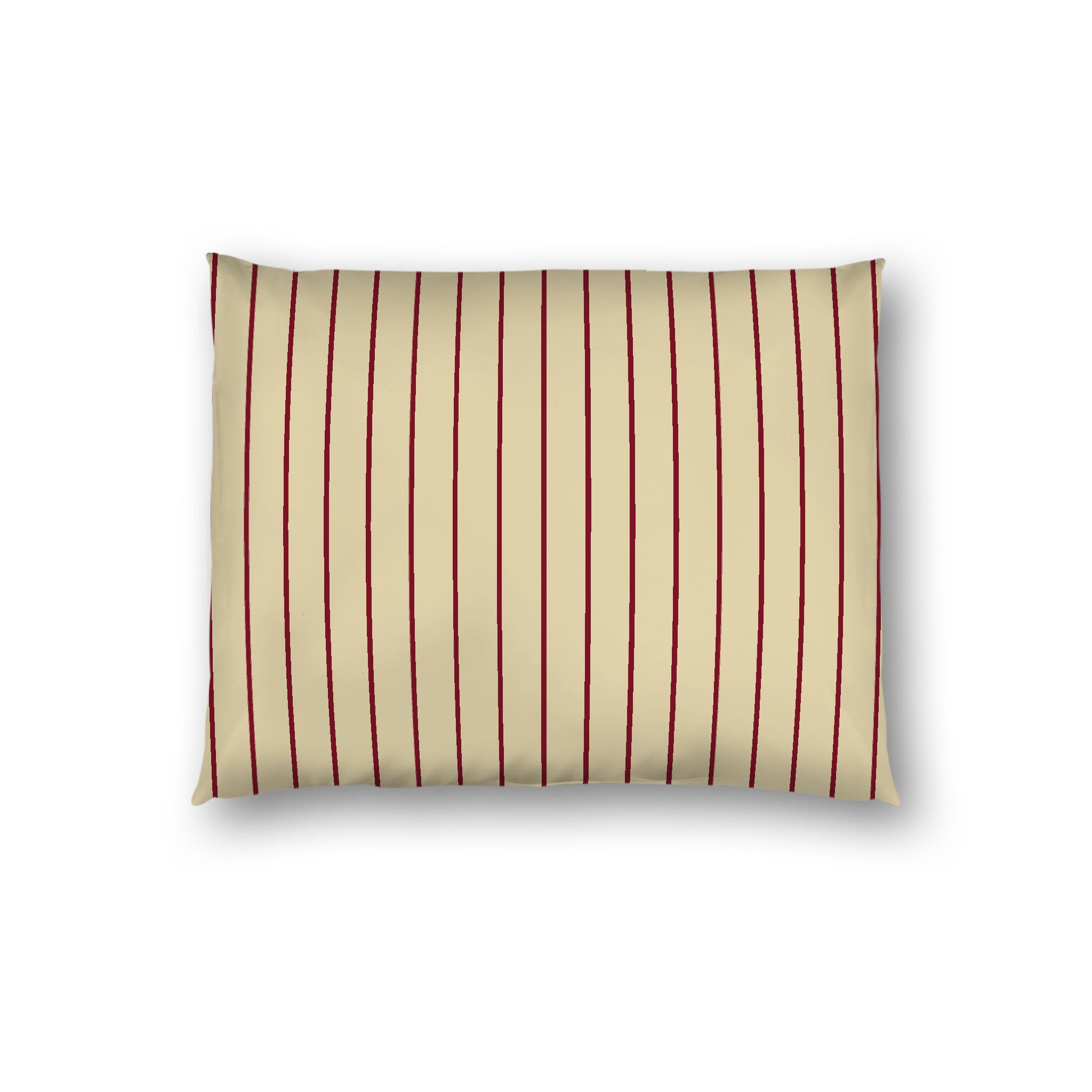 Desert Sand Cotton Sateen Sham, Burgundy Red Stripes on Front, White Reverse Side, Standard - 20 x 26 inches