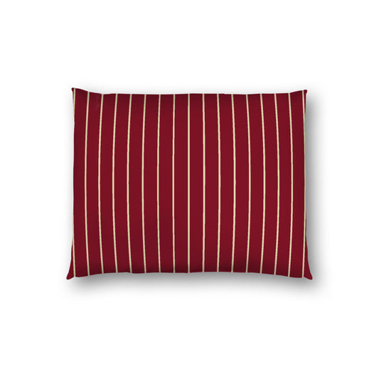 Burgundy Red Cotton Sateen Sham, Desert Sand Stripes on Front, White Reverse Side, Standard - 20 x 26 inches
