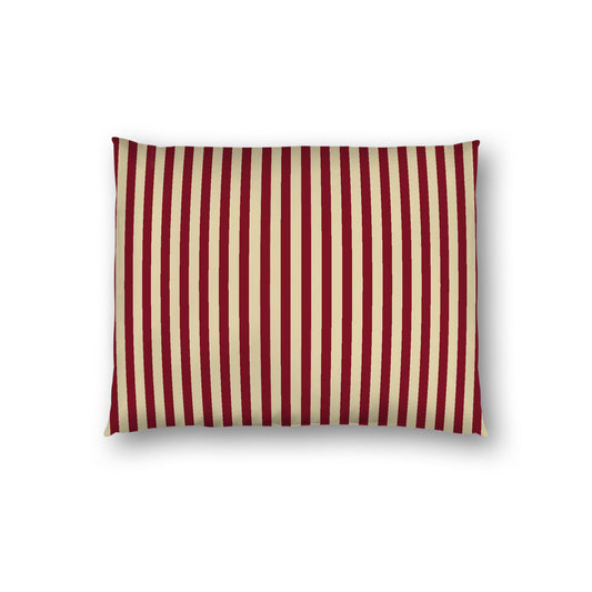 Desert Sand Cotton Sateen Sham, Thin Burgundy Red Bars on Front, White Reverse Side, Standard - 20 x 26 inches