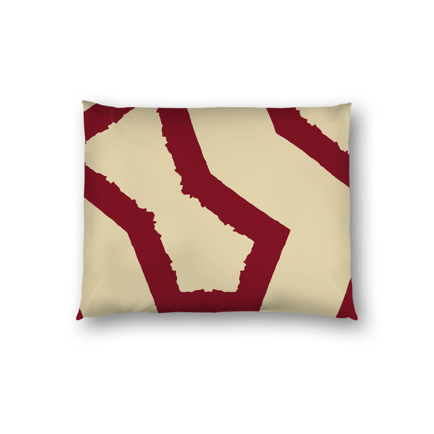 Desert Sand Cotton Sateen Sham, Bold Burgundy Red Graphic on Front, White Reverse Side, Standard - 20 x 26 inches
