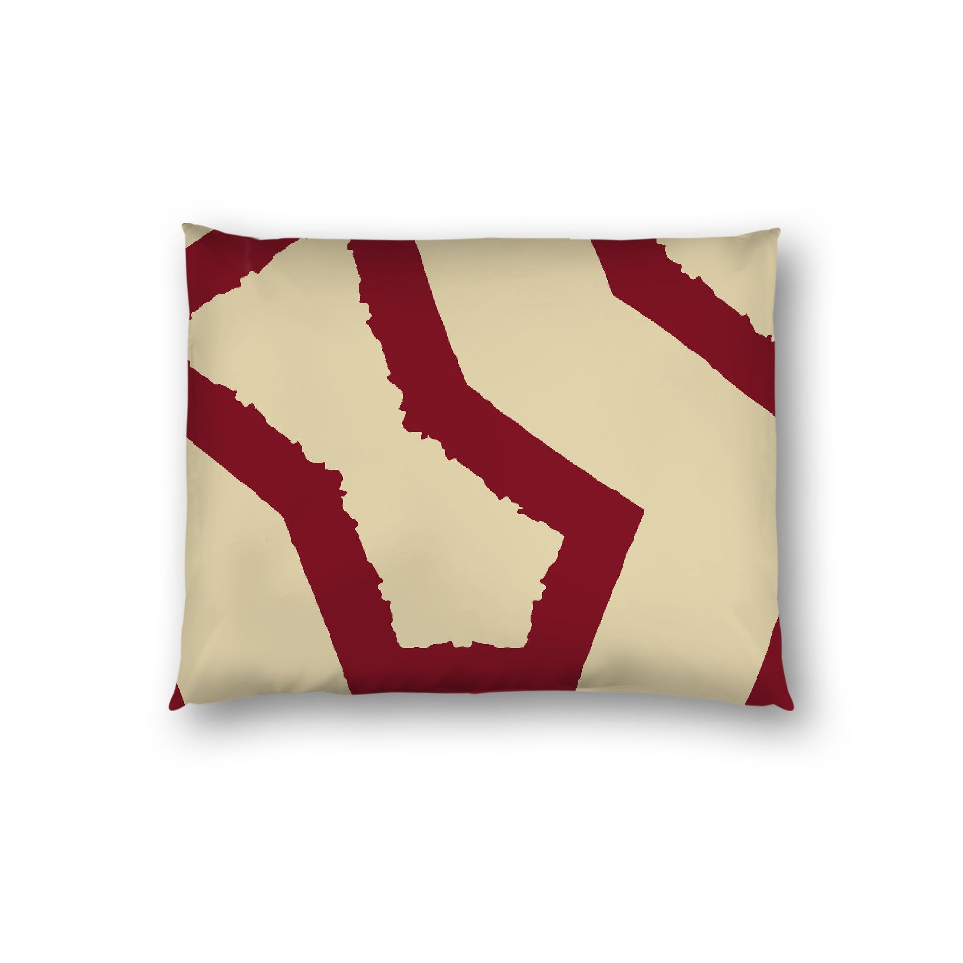 Desert Sand Cotton Sateen Sham, Bold Burgundy Red Graphic on Front, White Reverse Side, Standard - 20 x 26 inches