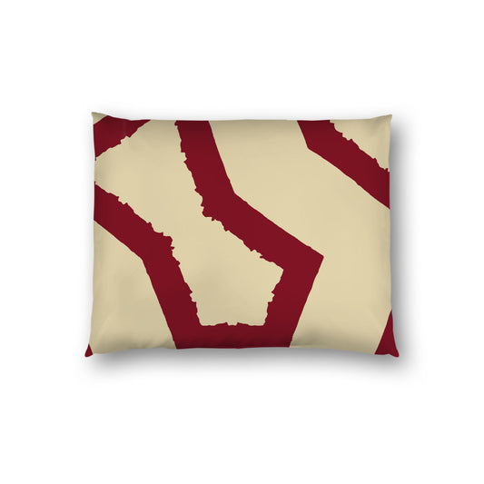 Desert Sand Cotton Sateen Sham, Bold Burgundy Red Graphic on Front, White Reverse Side, Standard - 20 x 26 inches