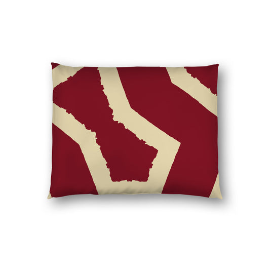 Burgundy Red Cotton Sateen Sham, Bold Desert Sand Graphic on Front, White Reverse Side, Standard - 20 x 26 inches