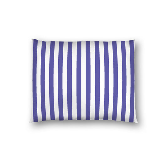 Off-White Cotton Sateen Sham, Purple Bars on Front, Standard - 20 x 26 inches