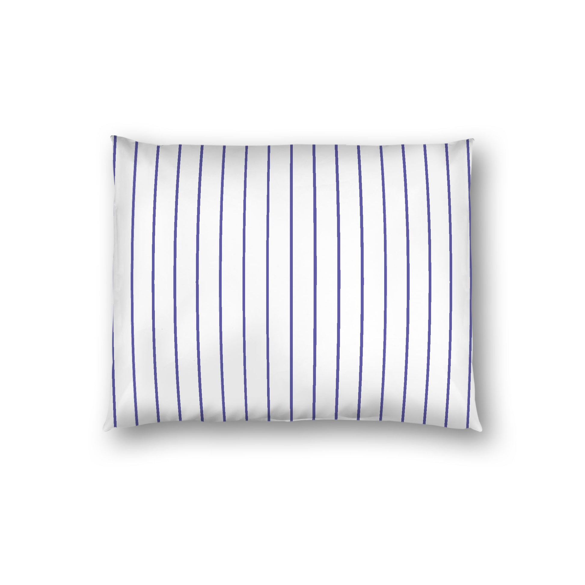 Off-White Cotton Sateen Sham, Purple Stripes on Front, White Reverse Side, Standard - 20 x 26 inches