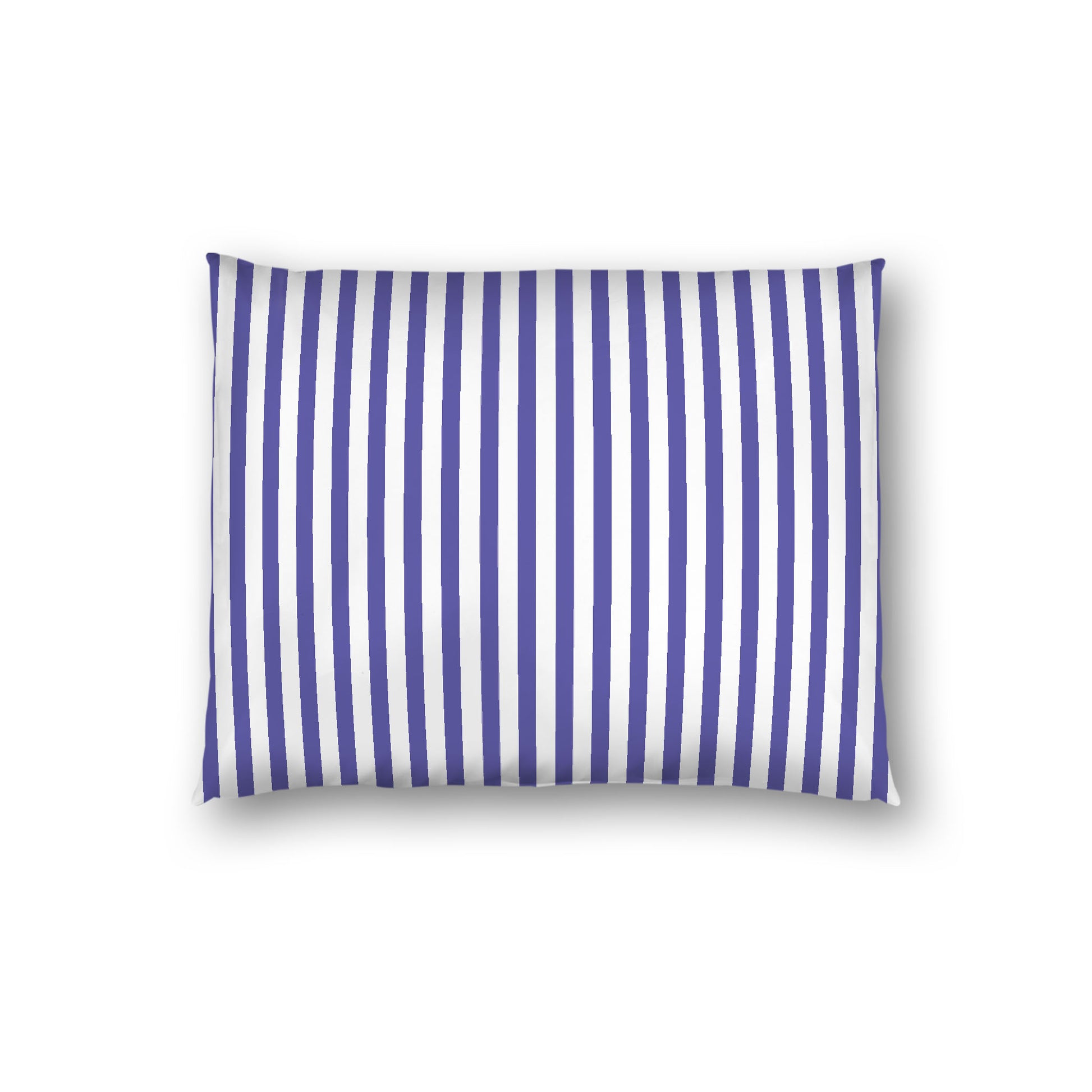 Off-White Cotton Sateen Sham, Thin Purple Bars on Front, White Reverse Side, Standard - 20 x 26 inches