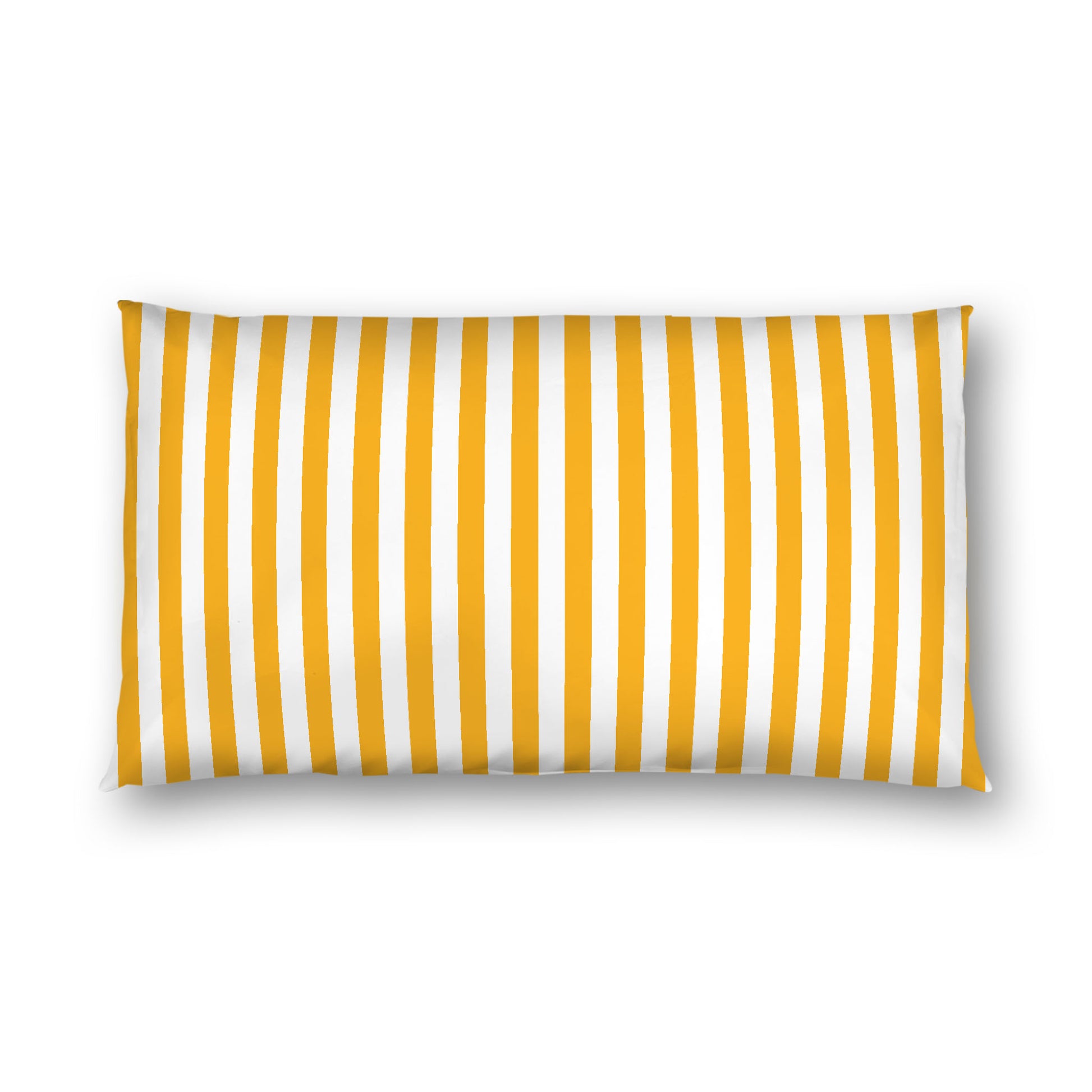 Off-White Cotton Sateen Sham, Pale Orange Bars on Front, King - 20 x 36 inches