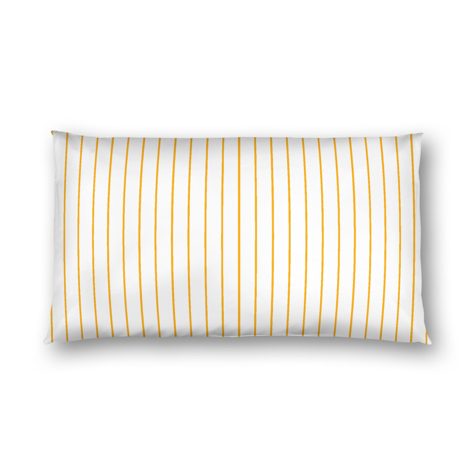 Off-White Cotton Sateen Sham, Pale Orange Stripes on Front, White Reverse Side, King - 20 x 36 inches